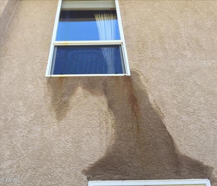 Water leak on stucco exterior