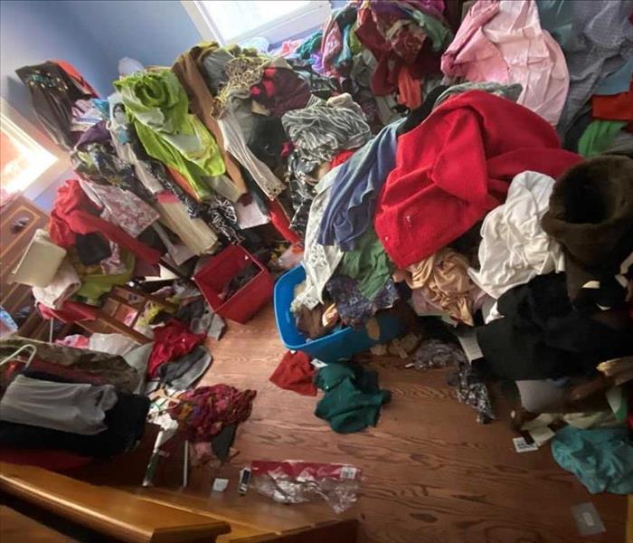 Clothing in a bedroom